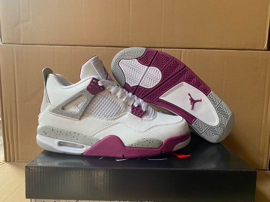 (image for) Air Jordan 4 Retro White Grey Purple Shoes -80